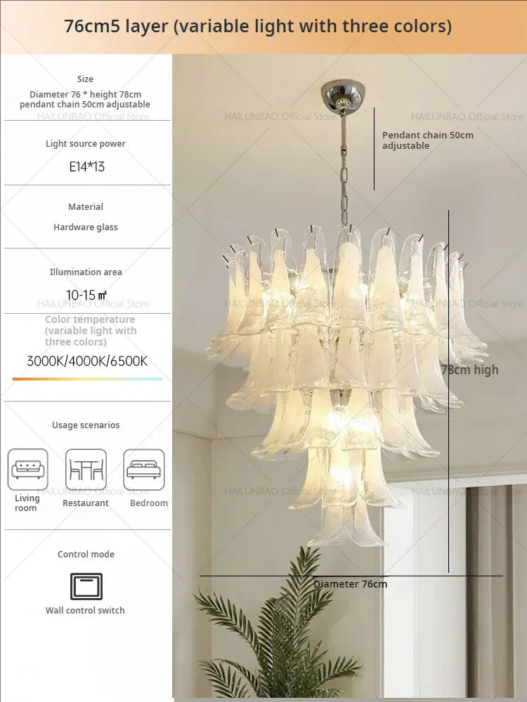 Elegant Crystal Chandelier for Duplex Apartment & Villa Staircase