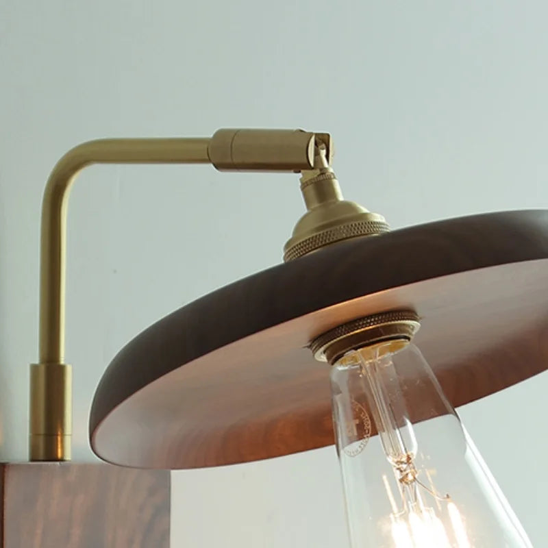 Vintage Copper LED Wall Light Sconce with Pull Chain Switch Rotation