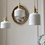 Afralia™ Ceramic Flower Pendant Lamp: Modern Nordic LED Hanging Light for Kitchen & Restaurant