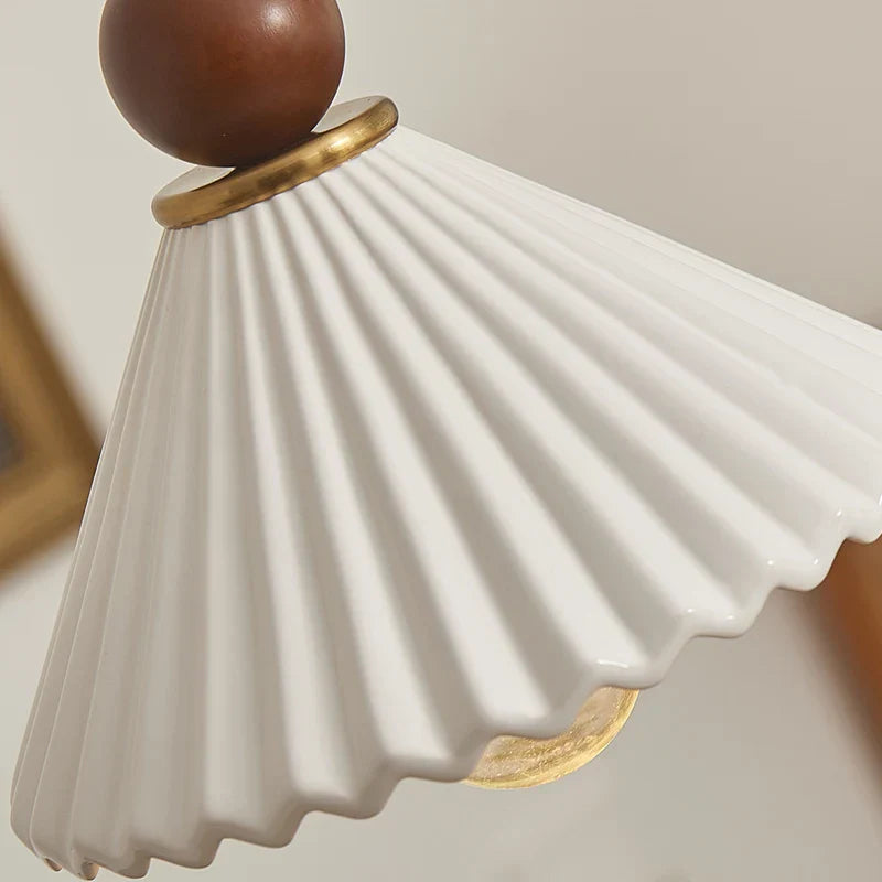 Ceramic Wood LED Pendant Lamp for Home Decor, Hanging Light Fixture