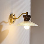 Wood Handled Copper Arm LED Wall Light - Vintage Bedside Lamp