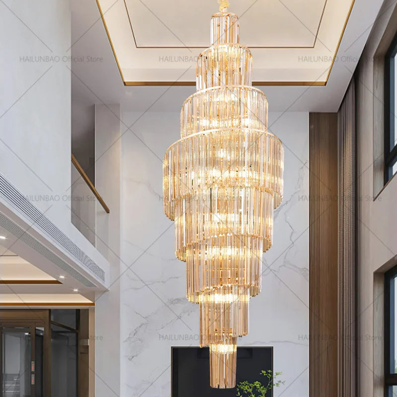 Crystal Chandelier for Penthouse Villa Living Room - Modern Light Luxury Design