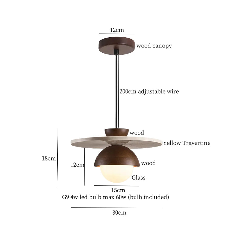 Afralia™ Black Travertine LED Hanging Pendant Light - Nordic Modern Home Decor