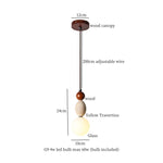 Afralia™ Yellow Travertine Wood Stone LED Pendant Light Fixture Nordic Modern Hanging Lamp