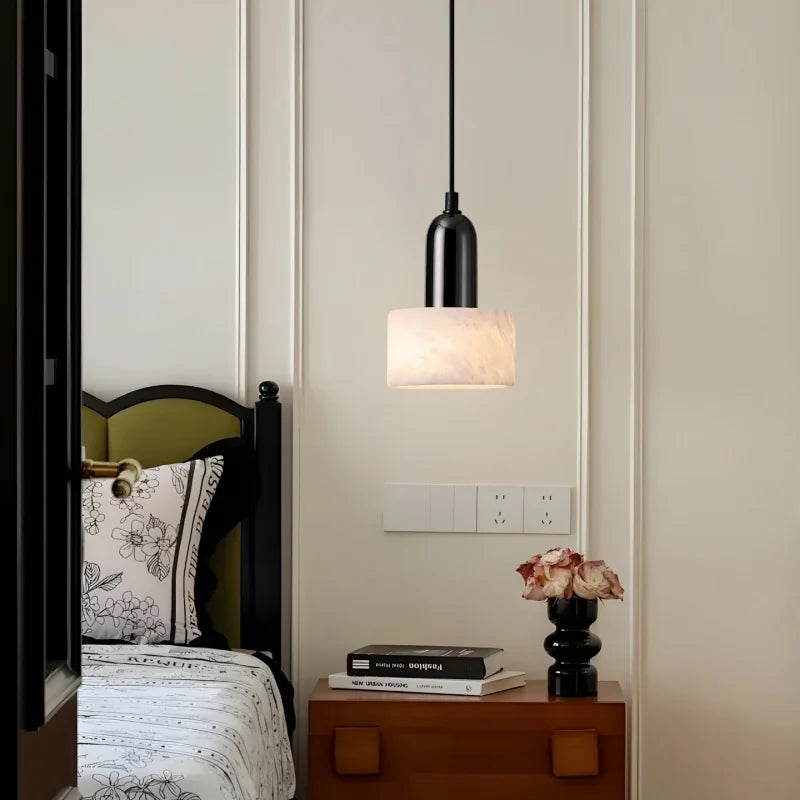 Iron Marble LED Pendant Light Fixture Modern Hanging Lamp Interior Decor