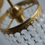 Crystal LED Wall Sconce Pull Chain Switch Brass Mirror Light