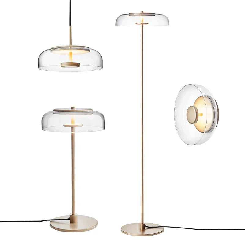 Modern Clear Glass LED Floor Lamp for Home Decor & Living Room Lightning