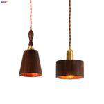 Walnut Wood LED Pendant Light for Home and Restaurant Lighting