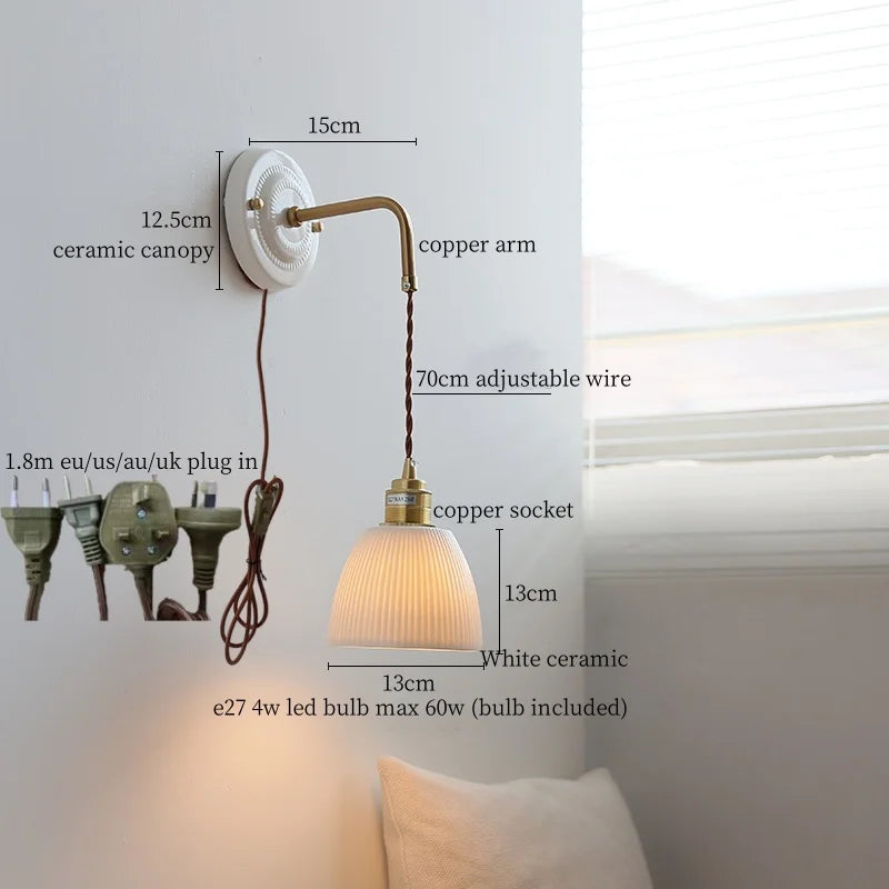 Afralia™ Nordic LED Wall Lamp 70CM Adjustable Bedroom Living Room Interior Light