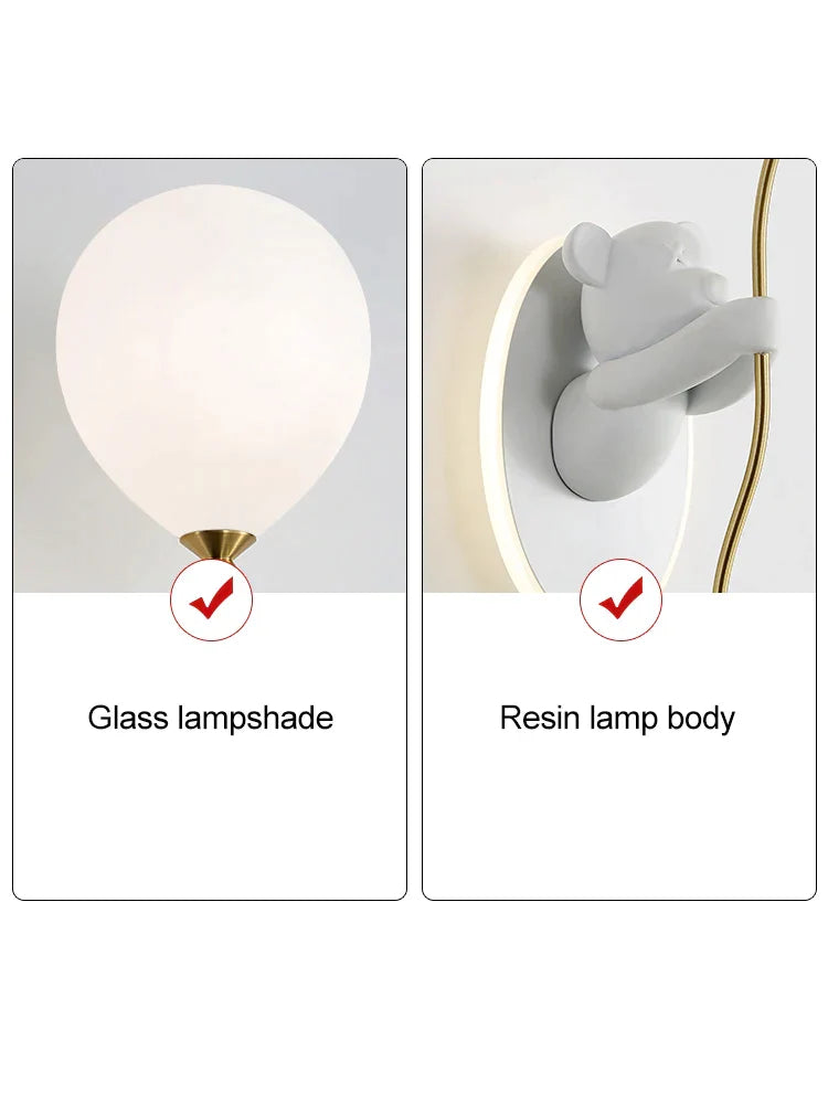 Bear Artistic Kids Room Wall Lamp
