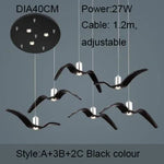 Seagull Resin LED Chandelier for Living Dining Room - Suspension Ceiling Light