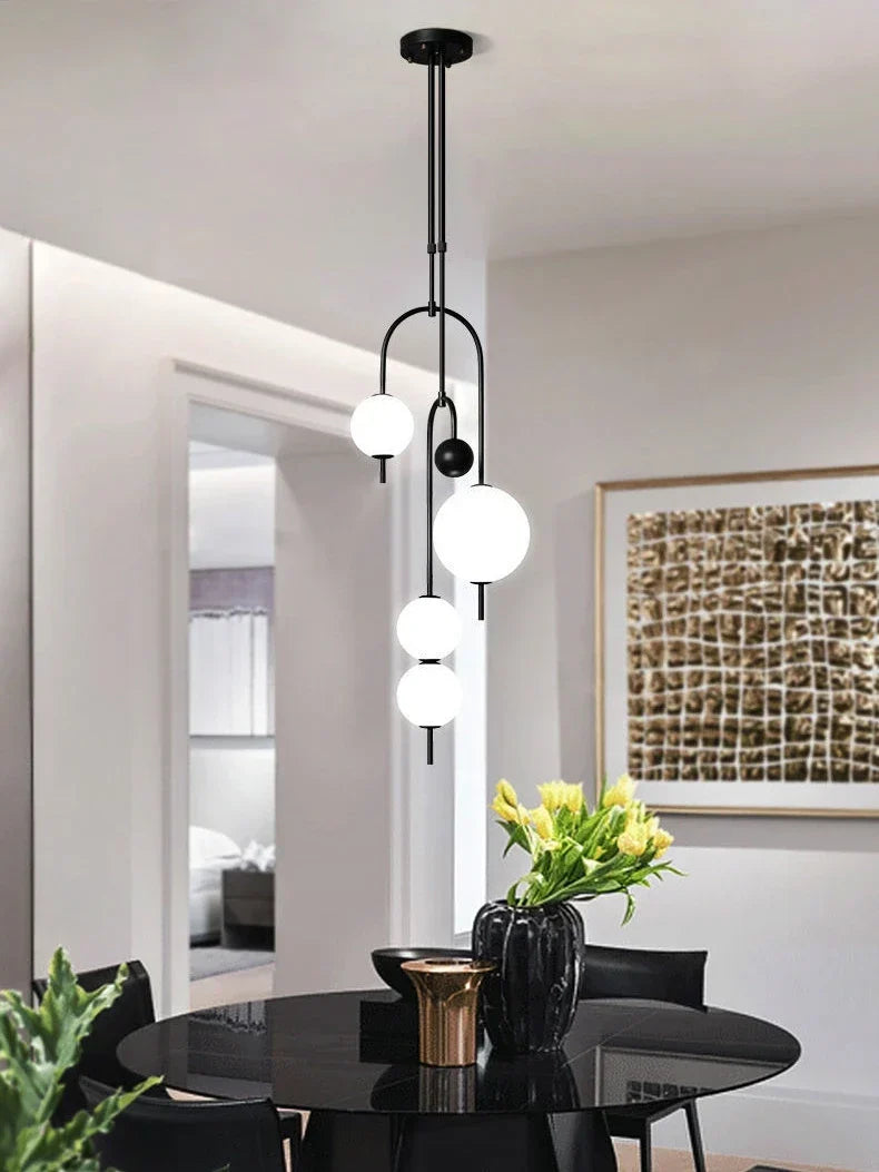Glass Suspension Kitchen Island Chandelier Ceiling Pendant - Modern Living Room Hanging Light
