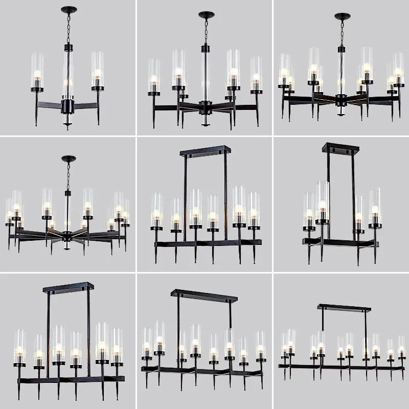 Gold Metal Glass LED Pendant Lights Chain Hanging Lamp