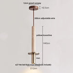 Afralia™ Wabi Sabi LED Pendant Lights Yellow Travertine Stone Hang Lamp