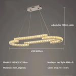 Oval Steel LED Pendant Lights with K9 Crystals