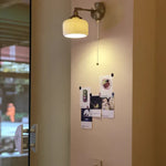 Copper LED Wall Lights Pull Chain Switch Bedside Lamp - Modern Nordic Design