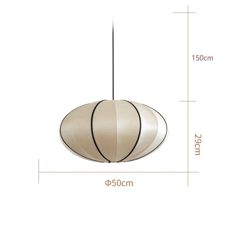 Danish Fabric Pendant Lamp Vintage Chandelier E27 Bulb