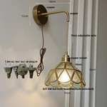 Afralia™ Amber Glass LED Wall Light for Bedroom & Staircase - Modern Nordic Plug-In Fixture