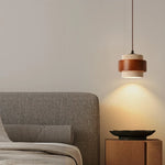 Wood Yellow Travertine LED Pendant Lights for Home Decor & Cafe