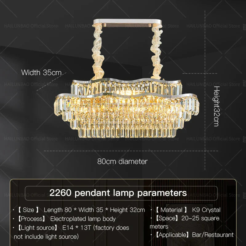 Crystal Chandelier LED Lighting for Luxury Living Room, Bedroom, Dining Room
