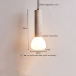 Afralia™ Creative Stone LED Pendant Light Yellow Travertine Nordic Minimalism Hanging Lamp