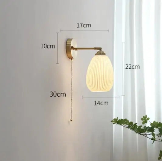 Ceramic Wall Lamp with Knob Switch - Home Lighting