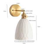 White Ceramic Ball LED Wall Lamp - Japanese Vintage Wall Sconce Lighting