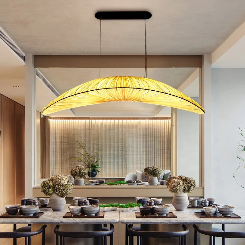 Wabi Sabi Fabric Pendant Light for Dining Room and Bar Decor