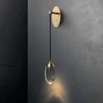 Crystal LED Wall Light: Elegant Copper Lighting for Bedroom, Living Room, Staircase