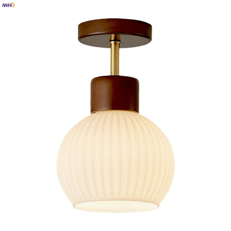 White Glass Ceiling Lamp LED Modern Nordic Kitchen Light