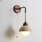 Wire LED Wall Lamp Yellow Travertine White Glass Nordic Stair Light