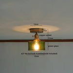 Amber Glass LED Ceiling Lights Modern Home Lighting Copper Socket