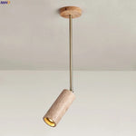 Yellow Travertine LED Pendant Lights with Long Arm Hanging Lamps