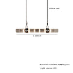 Stainless Steel Glass Ceiling Chandelier for Dining Table Elegant Home Decor