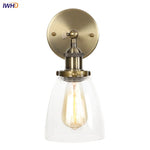 Vintage Single Arm LED Wall Lamp Iron Glass Retro Stair Light