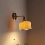 Copper LED Sconce Wall Lamp Pull Chain Switch Nordic Modern Ceramic Mirror Light