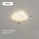 Star Shape Wall Lamp Kids Room Nursery Lighting - White Cloud Theme