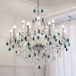 Blue Crystal Chandelier: Luxury E14 Pendant Lights for Living Room and Bedroom