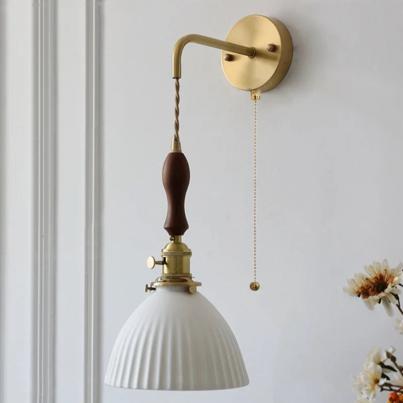 Walnut Wood LED Wall Sconce - Modern Nordic Stair Light Fixture