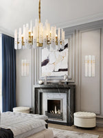 Marble Collection 2025 Chandelier: E14 LED Alabaster Hanging Lamp for Living Room