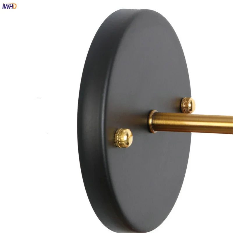 Afralia™ Gold Industrial LED Wall Lamp for Loft Stair, Coffee Bar, Bedroom