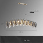 White Glass Feather LED Chandelier - Designer Oval Goose Feather Lighting