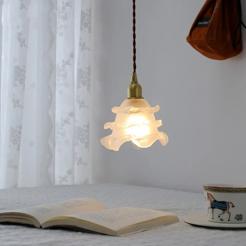 Copper Glass LED Pendant Lamps Modern Style Nordic Hanging Light Fixtures