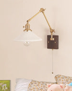 Rotatable Wood Ceramic LED Wall Sconce for Bedroom Study and Bar