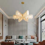 Marble Pendant Chandelier: Spanish Natural Marble Ceiling Lighting for Living Room