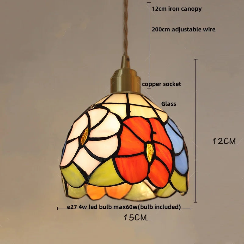 Wood LED Glass Pendant Light: Modern Nordic Adjustable Hanging Lamp