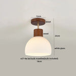 Wood Glass LED Ceiling Lamp Modern Kitchen Living Room Light Fixture