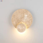 Afralia™ Natural Yellow Travertine Stone LED Wall Sconce Stair Light
