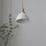 Wire Adjustable LED Pendant Light - Brass Knob Switch E27 Nordic Modern Ceramic Hang Lamp