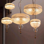 Yellow Glass Chandelier Pendant Lamp for Hotel, Parlor, Dining Room, Bedroom